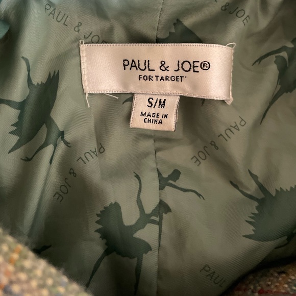 PAUL & JOE for TARGET TWEED, PLAID CAPE STYLE BUTTON FRONT PONCHO W HOOD, SZ S/M - Picture 16 of 17